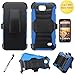 ZTE MAJESTY PRO Case / ZTE MAJESTY PRO PLUS Case, Phonelicious Xtreme Armor [Heavy Duty] Hybrid Dual Layer Kickstand Belt [Holster Clip] Combo Rugged Tuff+ Screen Protector & Stylus (BLUE XC)