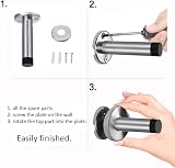 Jatidne 3pk Chrome Door Stops Heavy Duty Stainless Steel Wall Mounted Silver view 3