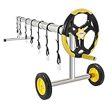 VINGLI 18 Feet Pool Cover Reel Inground Swimming Pool Solar Blanket Roller Reel