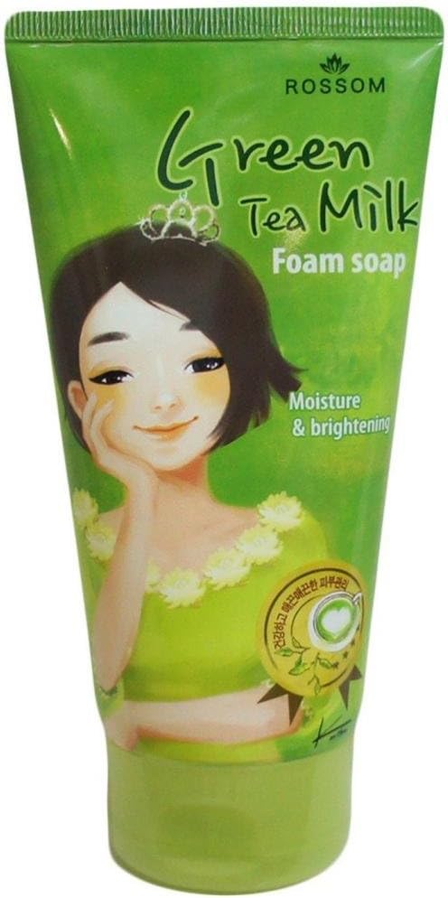 Facial Cleanser Face Wash Foaming Cleansing Sensitive Skin 150ml Milk ROSSOM Green Tea