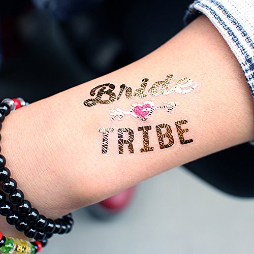 3 Bachelorette+Metallic+Temporary+Tattoos+Bridesmaid