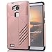 Huawei Mate 7 Case, Ranyi [Stripe Armor Series] [Shock Absorbing] Luxury Striped Design Hard Cover + inner Soft Rubber 2 in 1 Rugged full body Protective Case for Huawei Ascend Mate 7 (rose gold)
