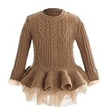 belababy Girl Sweater Organza Stitching Knitted Pullover