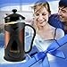 Coffee Maker French Press:by SterlingPro [Double Filter - the Purest home-brewed coffee/tea] Gift 2 Free Bonus Screens [Premium Stainless Steel] [Thick Heat-resistant Glass Pot (34 oz, mirror)