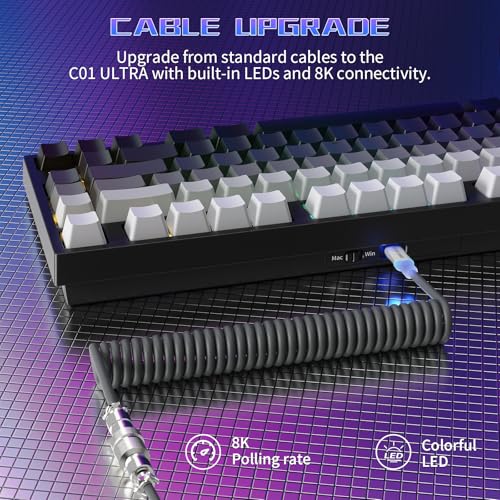 ATTACK SHARK R82 Wired 75% Gaming Keyboard Magnetic Switch + C01ULTRA LED Cable Ultra Precision 0.005mm RT RGB QWERTY Sound Absorption (Moonlit Night)