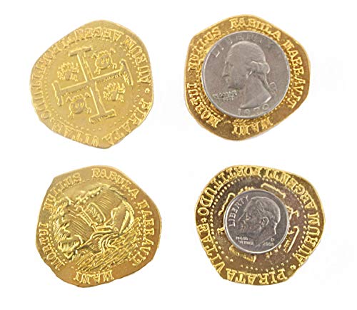 Pirate Treasure Metal Coins 32 Large Gold Silver Doubloon Coins Antique Replicas Fantasy Party Supplies Decor Decorations By Well Pack Box
