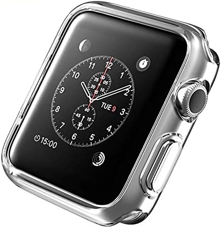 Leotop[2 Pack] Compatible with Apple Watch Case Series 5 4 44mm or 40mm, Crystal Clear TPU Bumper Protective Cover Slim Protector Waterproof Accessories Shock Resistant Compatible iwatch (40mm)