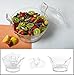 Adorn - 6.4 Quart Ice Chilled Salad Bowl Server on ice with Dome Lid and Serving Utensils | Multi-functional it Includes a Divider with Center Dip Cup | Shatter Resistant Crystal Clear Plastic