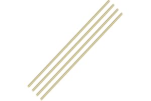 PGCOKO 4 PCS 8mm/ 5/16 Inch Brass Rod Brass Round Stock Lathe Bar Stock Kit Brass Rod Stock Solid Brass Rod, 8mm/ 5/16 inch Diameter 12 Inch in Length