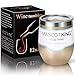 MASCOTKING 12 oz Wine Tumbler,Double Vacuum Insulated Wine Glass with Lids for Keeping Wine, Coffee, Drinks, Champagne, Cocktails-Family and Business Gifts(12oz, O-Champagne)
