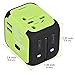 Travel Adapter, AC Adapter Charger All-in-One US UK EU AU Plugs Worldwide Universal Wall Charger with Dual USB Ports(White+Black)