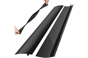 Rolett 2 Pack Silicone Stove Counter Gap Covers, Heat Resistant Stove Gap Filler, 21 Inch Black Stove Guard for Counter, Easy to Clean