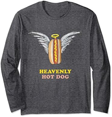 Unisex Heavenly Hot Dog - Funny Wiener Long Sleeve T-Shirt Small Dark Heather