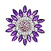 Polytree Women Flower Crystal Rhinestone Brooch Pins Wedding Bridal Gift (Dark Purple)