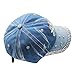 Deer Mum Lady Denim Studded Rhinestone Crystals Floral Design Baseball Cap