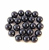 WONGM017 Black Opaque 13-15mm Glass Marbles Bag of 20