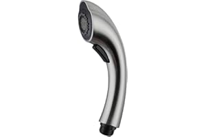 Weirun Bathroom Kitchen Sink Pull Down Faucet Pull-Out Spray Head Tap Sprayer Nozzle Replacement Part, G1/2 Thread Brushed Nickel