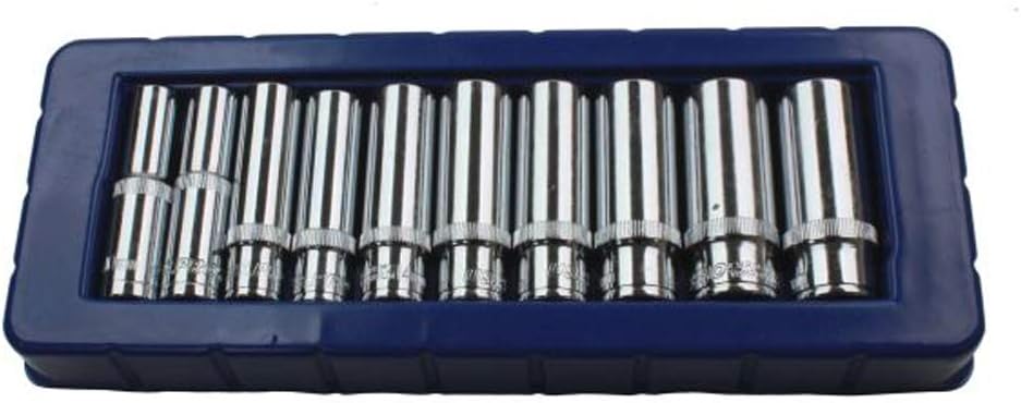 US PRO 10pc 3/8 in Drive Deep Socket Set 10-19mm Chrome Vanadium