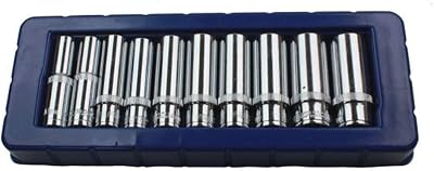 US PRO 10pc 3/8 in Drive Deep Socket Set 10-19mm Chrome Vanadium