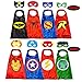 Superhero Capes for Kids, 8 Heroes Reversible Satin Capes and Masks for Dress Up Costumes (4 Cape, 8 Mask)