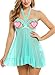 Avidlove Womens Lingerie Halter Chemises Strappy Babydoll Nightwear,Green,Medium
