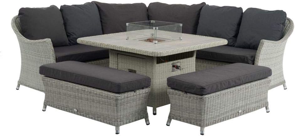 Bramblecrest Monterey Sofa Casual Dining Table with Firepit