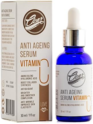 ClearDOT Cosmetics Anti Ageing Vitamin C Serum for Face, Topical Facial Serum with Hyaluronic Acid & Vitamin E, 1 fl oz