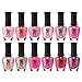 SXC Cosmetics Nail Polish Set, 15ml/0.5oz Full Size Nail Lacquer Gift lot (Pink, Metallic, Neon, Pastel, Gold & Glitter) (12 Color Set, Pink)