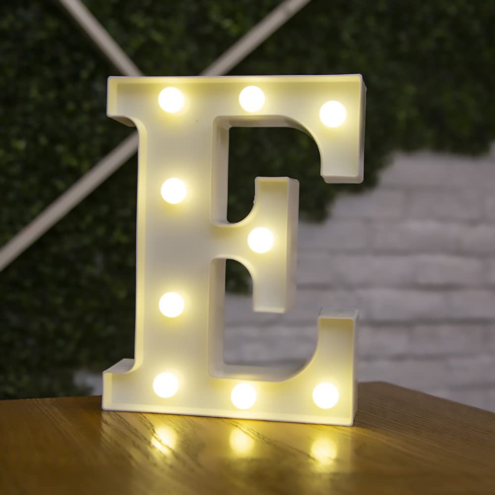 Tiardey letter lights LED symbol shape, Alphabet Plastic Marquee Table Lamps, Lighting up Words, Birthday Wedding Party Everyday Home Wall Hanging Decor-E