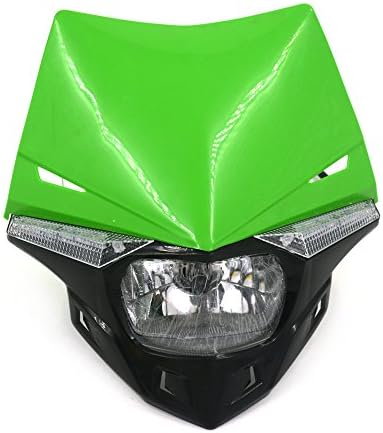 Green Motorcycle Dirt Bike Headlights Headlamp for KTM Kawasaki Honda Yamaha Suzuki Enduro