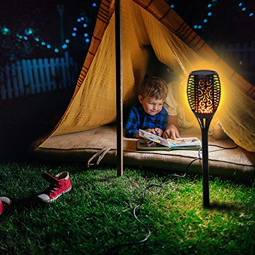 Everbest4U Solar Lights Upgraded, Waterproof Flickering Flames Torches Lights Outdoor Solar Landscape Decoration Lighting Dusk to Dawn Auto On/Off Security Torch Light for Patio Driveway (4)
