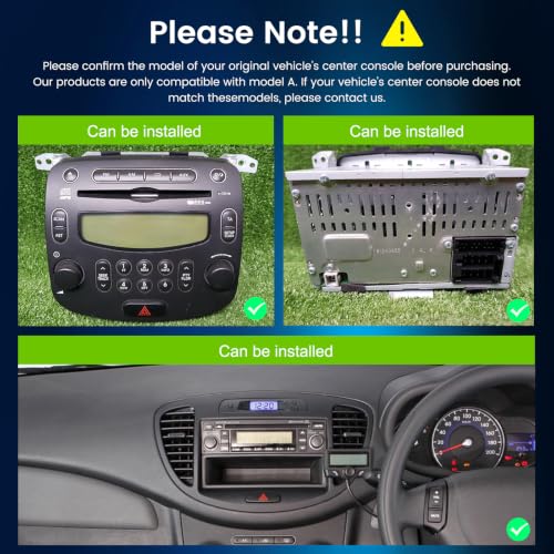 NHOPEEW Autoradio Android per Hyundai i10 con CarPlay e Android Auto | Compatibile con Hyundai i10 2007-2013, WiFi, Mirror Link, DSP, schermo diviso, telecamera di retromarcia e microfono