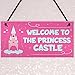 XLD Store Princess Castle Hanging Plaque Door Playroom Bedroom Sign Gift Baby Girls Fairytale Decor