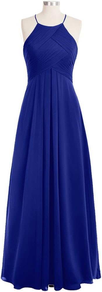 Tivansi Women's Halter Chiffon Long Bridesmaid Dresses