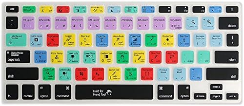 Keyboard Cover Skin for Mac Book Silicone13 Inch Mac Book Air and MacBook Pro 13" 15”17”US Layout No Touch Bar (Photoshop English Shortcuts Hot Keys PS)