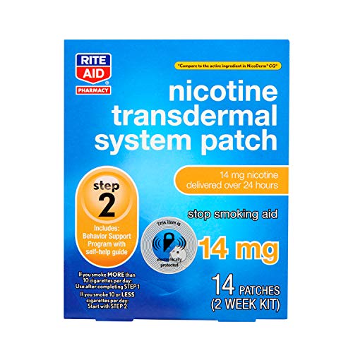 Rite Aid Nicotine Transdermal System Patch, Step 2, 14mg 14 ct