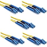 0.5 Meter (Pack of 5) LC/LC Duplex 9/125 Singlemode Fiber Patch Cable by CableRack