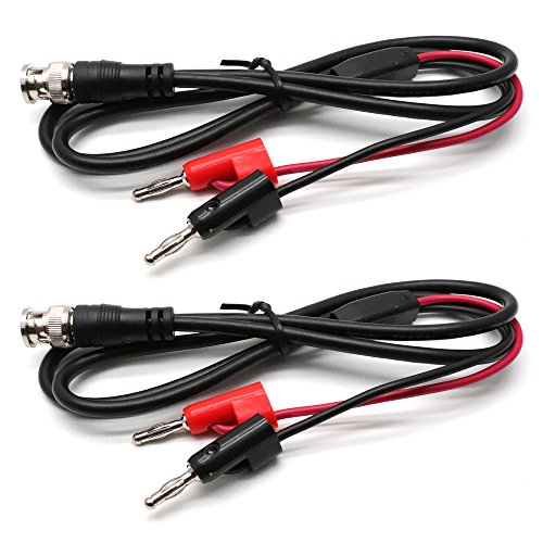 Yohii 2Pcs BNC Male to Dual Banana Plug Test Lead Coaxial Cable for