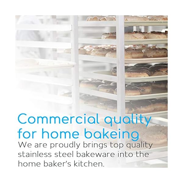 Cookie Sheet Baking Sheet, Bastwe Stainless Steel Bakeware Oven Tray, 16 inch Commercial Grade Professional Bakeware… - Image 6