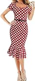 LUNAJANY Women's Vintage Retro Style Pinup Mermaid Party Cocktail Wiggle Dress
