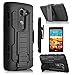 LG Escape 2 Case, LG Spirit LTE Case, Starshop [Heavy Duty] Dual Layers with Kickstand and Locking Belt Clip with Premium Screen Protector Black