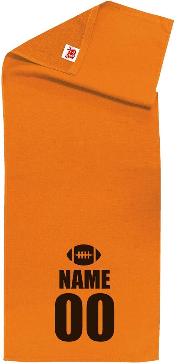 Amazon Co Jp Zzzb 名入れ スポーツ ラグビー オレンジシャーリングタオル 黒文字 フリー Prime 服 ファッション小物