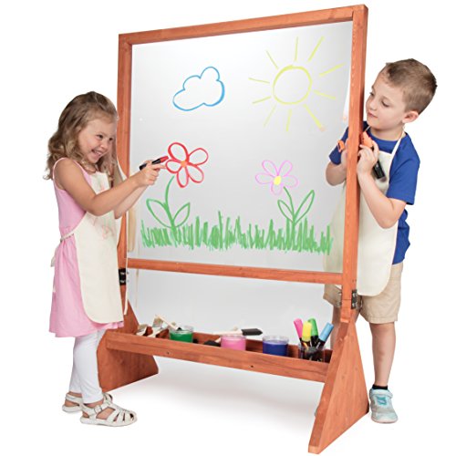 Svan Double Sided Indoor/Outdoor Plexiglass Art Easel (21 X 36 X 51 in) - Easy to Clean, Kids Can Draw or Paint On Both Sides
