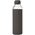 W&P Porter Glass Water Bottle w/ Protective Silicone Sleeve | Charcoal 20 Ounces | On-the-Go | Reusable Bottle for Coffee, Tea and Water | Portable | Dishwasher Safe