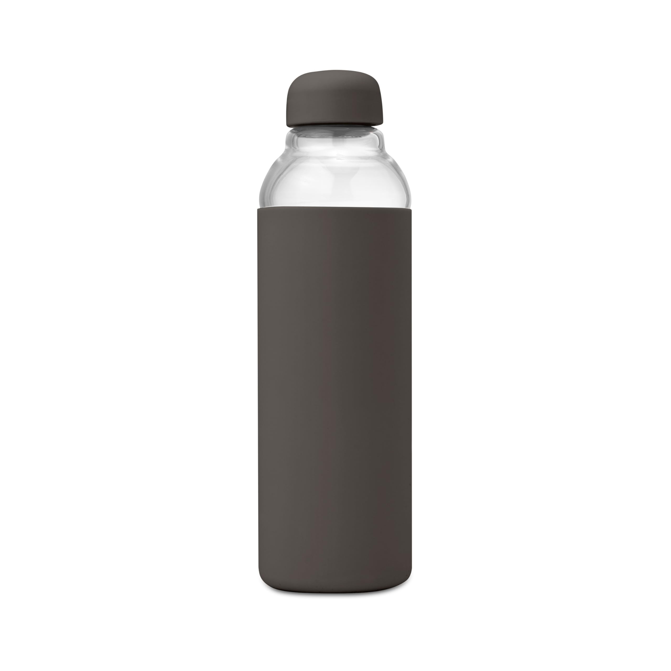 Photo 1 of W&P Porter Glass Water Bottle w/ Protective Silicone Sleeve | Charcoal 20 Ounces | On-the-Go | Reusable Bottle for Coffee, Tea and Water | Portable | Dishwasher Safe
