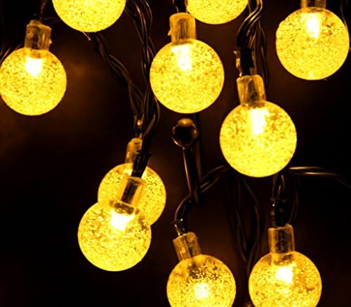 Inngree 20 ft 30 LED Crystal Bubble Solar String Lights for Parties,gardens,outdoor,indoor,home,holiday Decorations