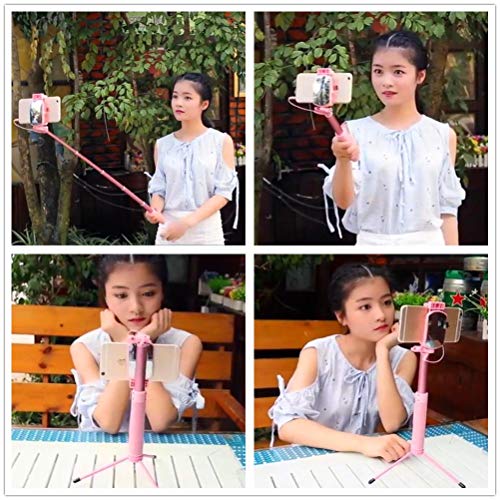 Selfie Stick Tripod 1.12M with Ring Light Remote Bluetooth for Live Stream Compatible for iPhone X/SE/6/6s/6 Plus/7/7 Plus/8/8 Plus/,Samsung 8/S8/S8 Plus,Nexus,LG,Moto and More(Pink)