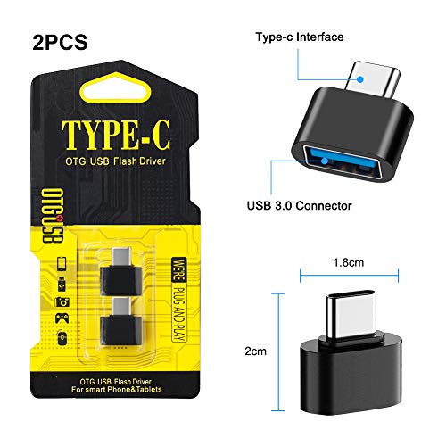 USB C to USB Adapter 2 Pack, Leizhan USB Type-C to USB 3.0 Adapter, USB C to USB A OTG Adapter Connector Compatible with Thunderbolt 3 MacBook Pro/Air 2019+,iPad Pro 2020,Samsung S8 S8+ S9,and More