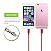 Ulimag Lightning Cable 3Pack 6FT Nylon Braided Certified iPhone Cable - USB Cord Charging Charger for Apple iPhone 7, 7 Plus, 6, 6s, 6+, 5, 5c, 5s, SE, iPad, iPod Nano, iPod Touch - (Red)