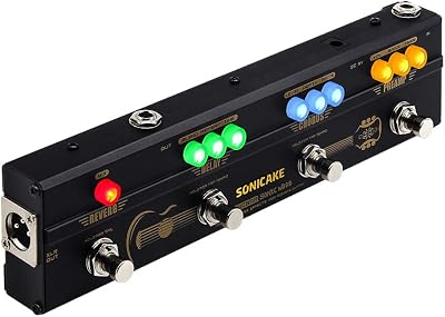 SONICAKE Acoustic Multi Effects Pedal Preamp Chorus Delay Reverb with XLR Output